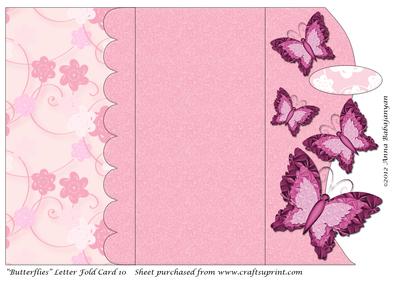 Butterflies Letter Fold Card 10