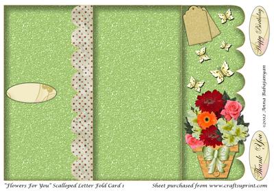 Flowers for You Scalloped Letter Fold Card 1