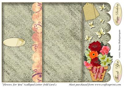 Flowers for You Scalloped Letter Fold Card 2