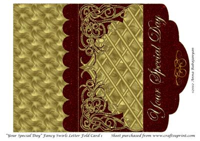 Your Special Day Fancy Swirls Letter Fold Card 1