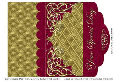 Your Special Day Fancy Swirls Letter Fold Card 2