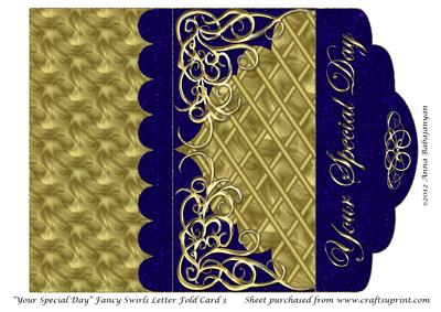Your Special Day Fancy Swirls Letter Fold Card 3