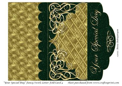 Your Special Day Fancy Swirls Letter Fold Card 4