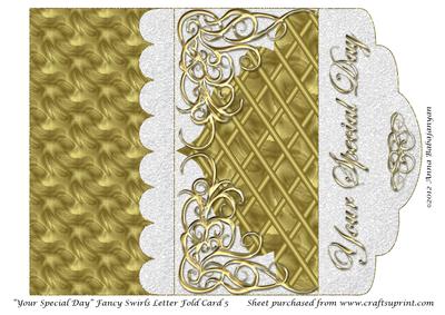 Your Special Day Fancy Swirls Letter Fold Card 5