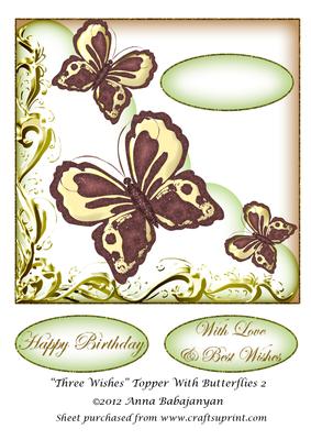 Three Wishes Topper with Butterflies 2