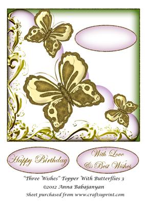 Three Wishes Topper with Butterflies 3