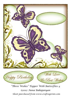 Three Wishes Topper with Butterflies 4
