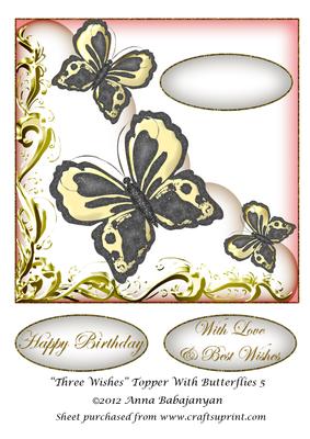 Three Wishes Topper with Butterflies 5