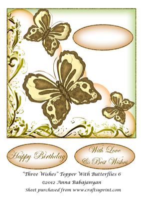 Three Wishes Topper with Butterflies 6