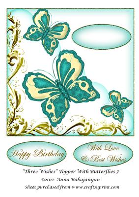 Three Wishes Topper with Butterflies 7