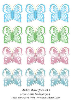 Sticker Butterflies Set 1