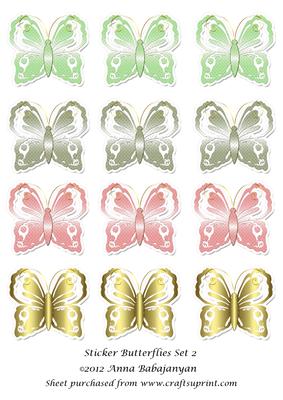 Sticker Butterflies Set 2
