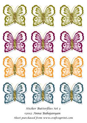 Sticker Butterflies Set 3