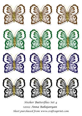 Sticker Butterflies Set 4