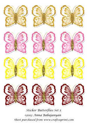 Sticker Butterflies Set 5