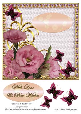 Flowers & Butterflies Large Topper