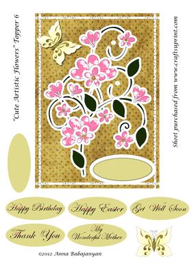 Cute Artistic Flowers Topper 6