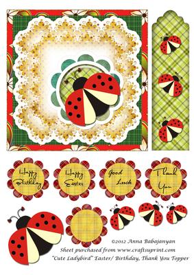 Cute Ladybird Easter/ Birthday/ Thank You Topper