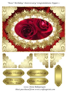 Roses Birthday/ Anniversary/ Congratulations Topper 1