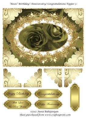 Roses Birthday/ Anniversary/ Congratulations Topper 3