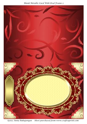 Blank Metallic Card with Oval Frame 2