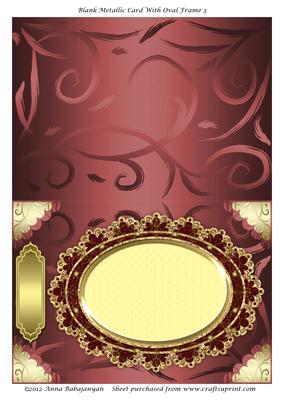 Blank Metallic Card with Oval Frame 3