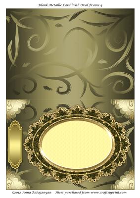 Blank Metallic Card with Oval Frame 4