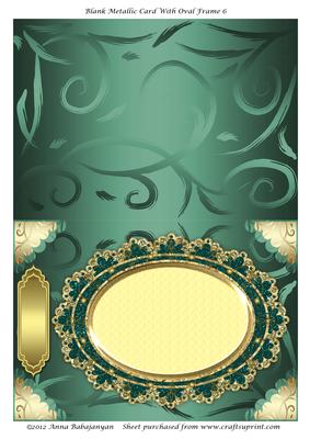 Blank Metallic Card with Oval Frame 6
