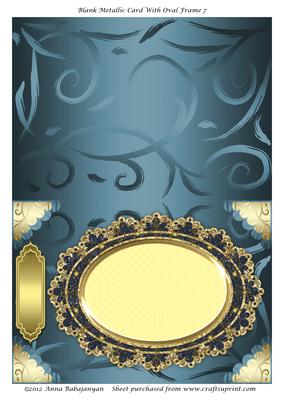 Blank Metallic Card with Oval Frame 7