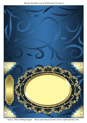 Blank Metallic Card with Oval Frame 8