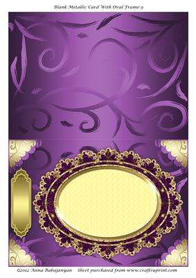 Blank Metallic Card with Oval Frame 9