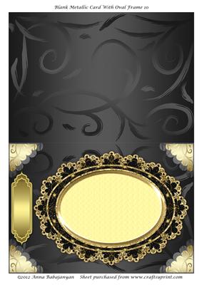 Blank Metallic Card with Oval Frame 10