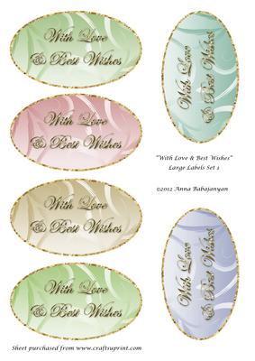 With Love & Best Wishes Large Labels Set 1