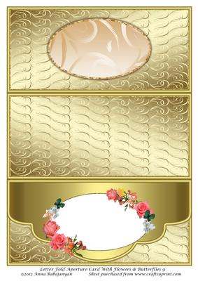 Letter Fold Aperture Card with Flowers & Butterflies 9