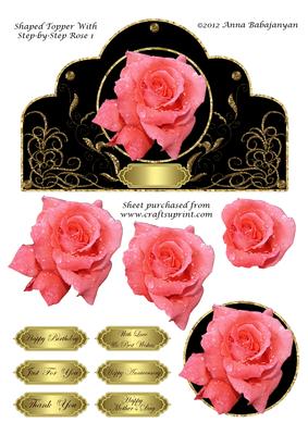 Shaped Topper with Step-by-step Rose 1