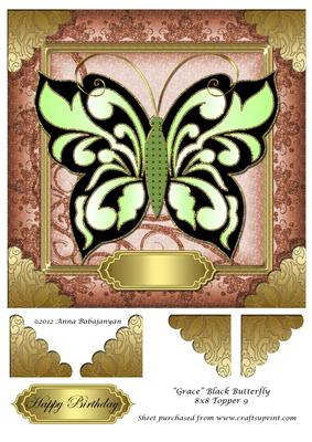 Grace Black Butterfly 8x8 Topper 9