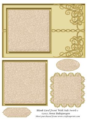 Blank Card Front with Side Swirls 1