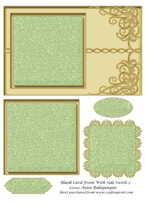 Blank Card Front with Side Swirls 2
