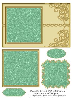 Blank Card Front with Side Swirls 3