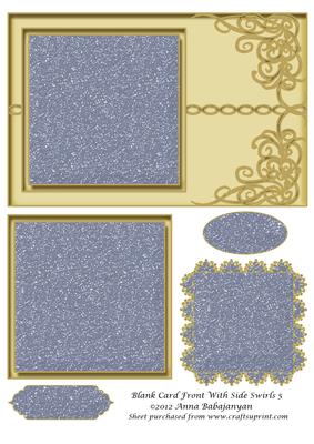 Blank Card Front with Side Swirls 5