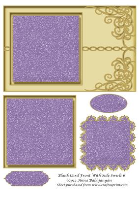 Blank Card Front with Side Swirls 6