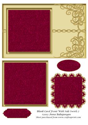 Blank Card Front with Side Swirls 7