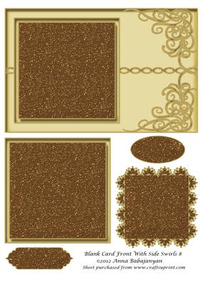 Blank Card Front with Side Swirls 8