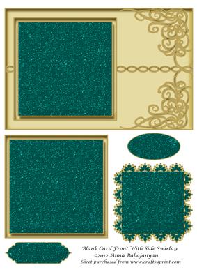 Blank Card Front with Side Swirls 9