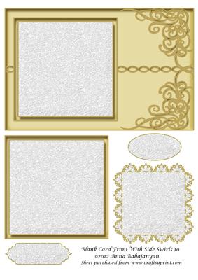 Blank Card Front with Side Swirls 10