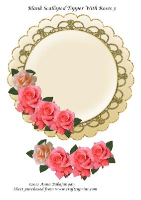 Blank Scalloped Topper with Roses 3