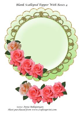 Blank Scalloped Topper with Roses 4
