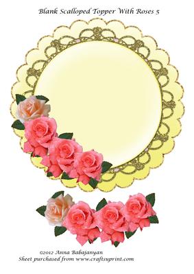 Blank Scalloped Topper with Roses 5