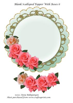 Blank Scalloped Topper with Roses 6