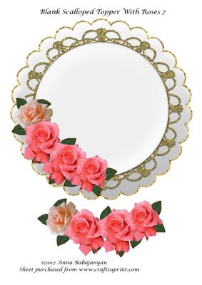 Blank Scalloped Topper with Roses 7